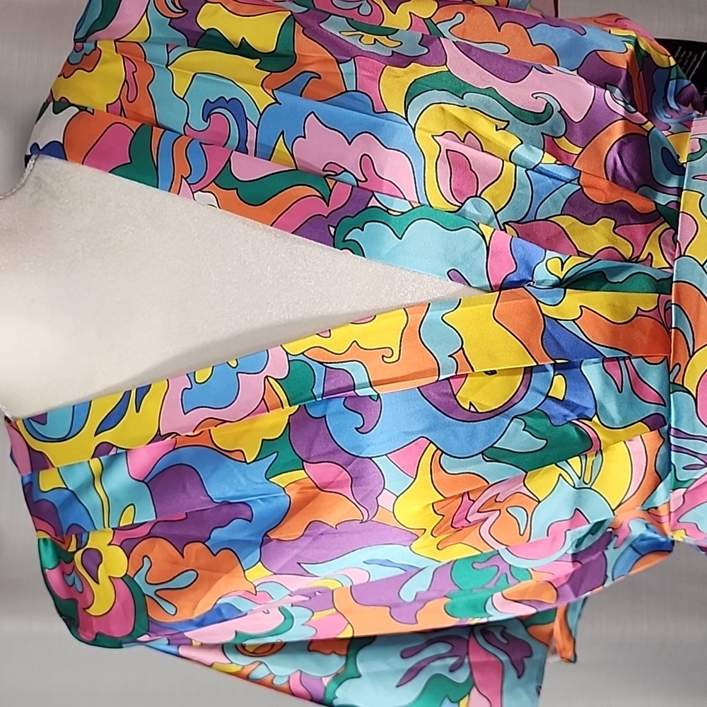 Boston Proper Abstract Sol Print V Neck Colorful Floral Maxi Dress. M - Picture 5 of 13
